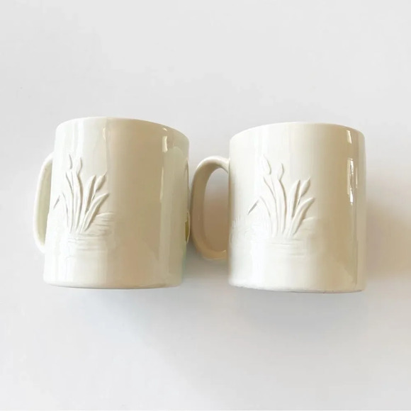 Otagiri 1981 Vintage Duck Mugs Set of Two Raised Emblem Ceramics Japan Grandpa - Picture 2 of 12